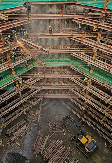 건축물 외부 비계 설치 및 해체